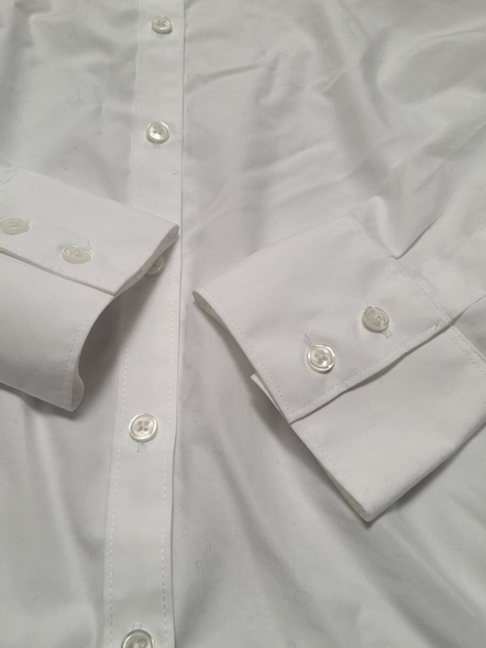 Lands End White Shirt Button Up Office Supima Cotton 22W Long Sleeves Collar - Picture 4 of 9